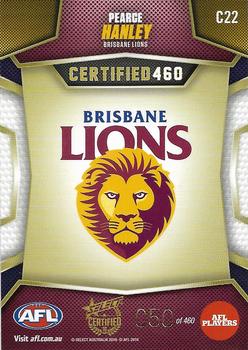 2016 Select AFL Certified - Certified 460 #C22 Pearce Hanley Back